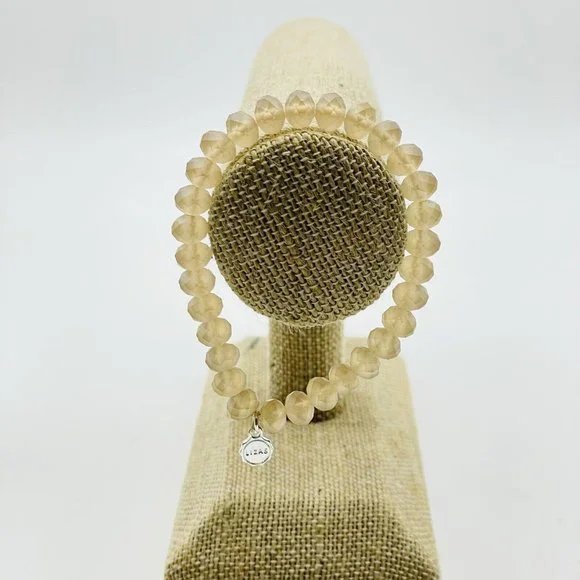 LIZAS Pink Beaded Stretch Bracelet Silver Tone Faceted Classic Career Cosplay - Picture 6 of 7